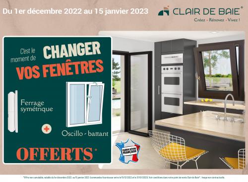 C’est le moment de changer vos fenêtres PVC ! Ferrage symétrique et oscillant battant offerts